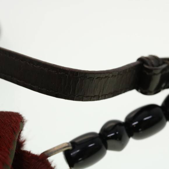 Christian Dior Maris Pearl Shoulder Bag Harako leather Red MA-1909 Auth 44311 - Picture 8 of 16